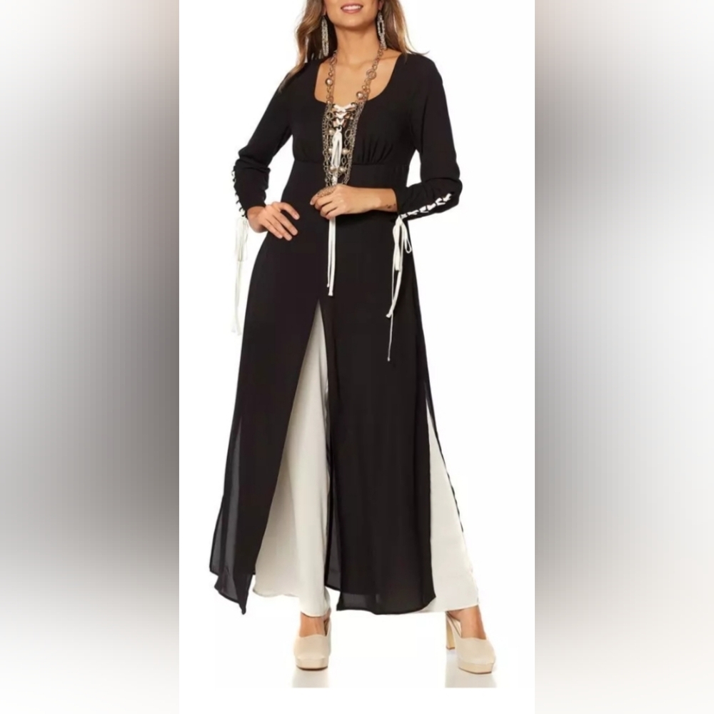 Touch of Cyn by Cyndi Lauper Jumpsuit with Lace-Up Trim New Without Tags Size 16